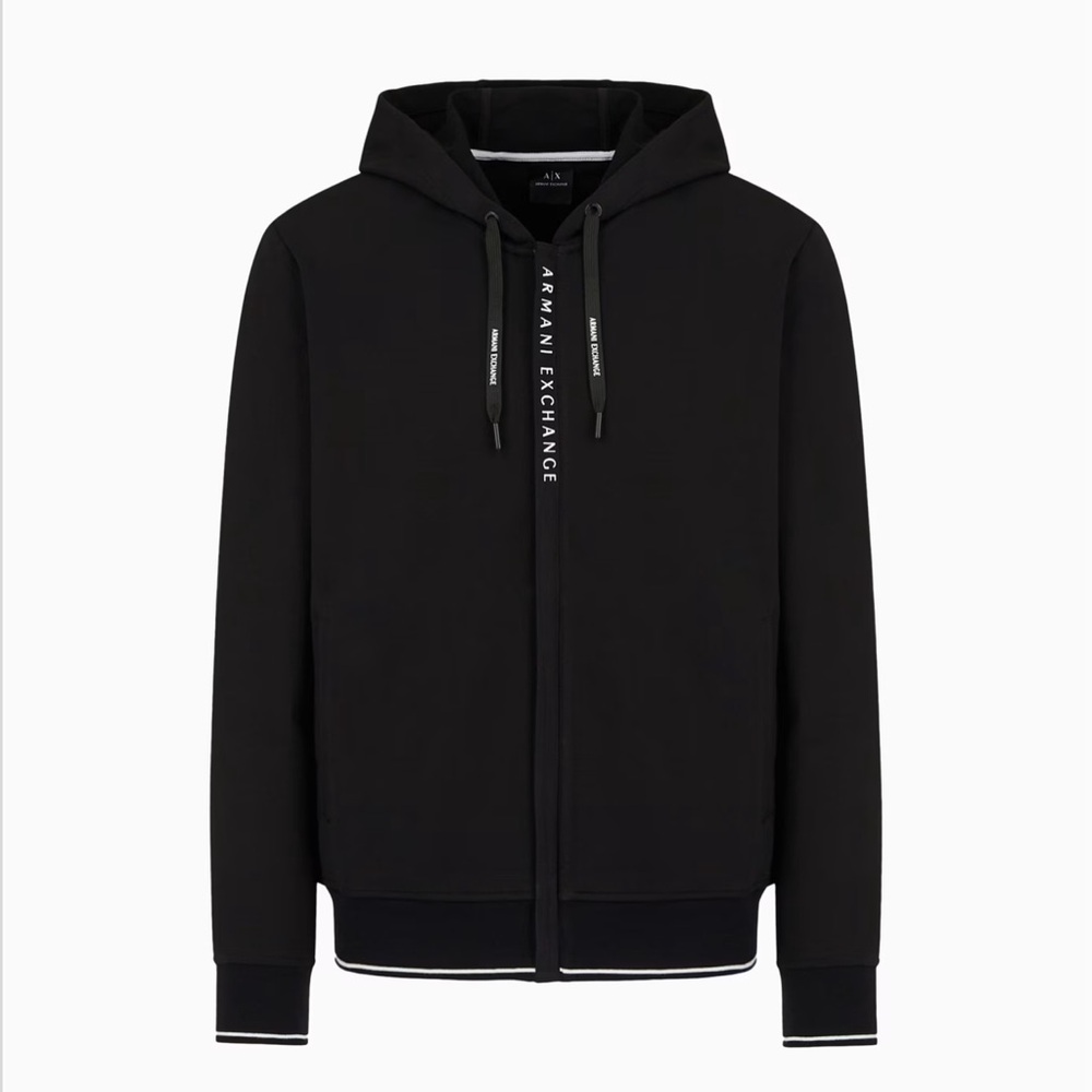 Armani Exchange Stretch Fabric Zip Up Sweatshirt